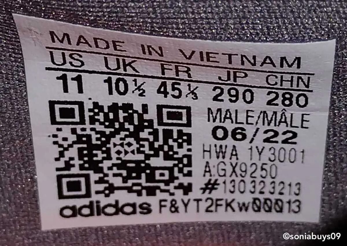 کتونی زد ایکس اورجینال و فیک چگونه تشخیص داده میشود 11 Adidas qr code label