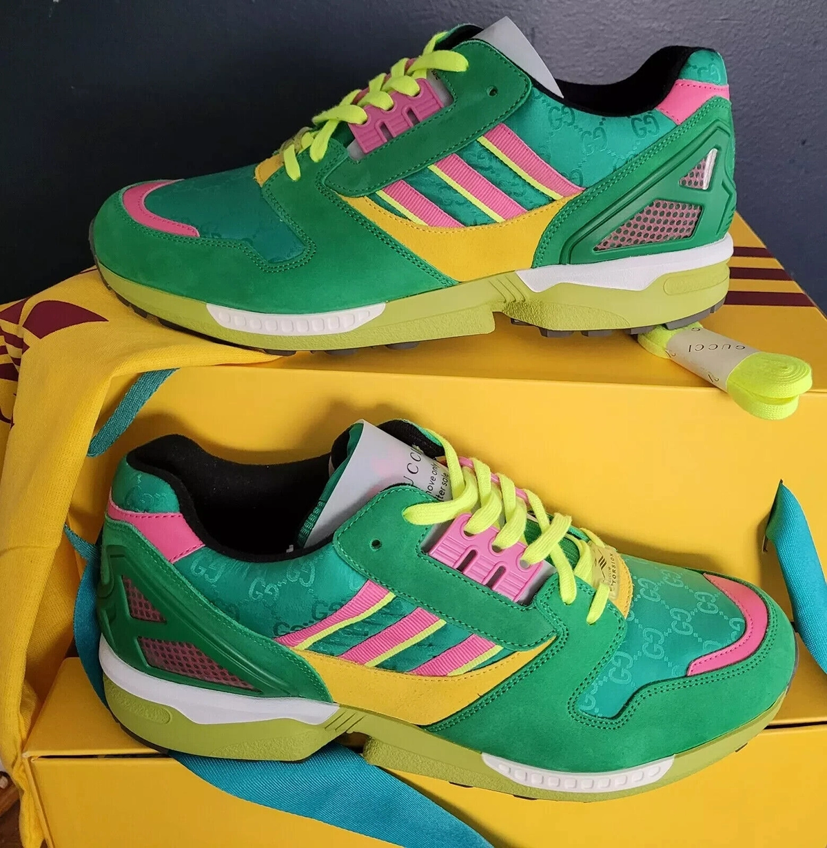 ZX8000 X Gucci Green GG Monogram 3 ZX 8000 X Gucci Green GG Monogram